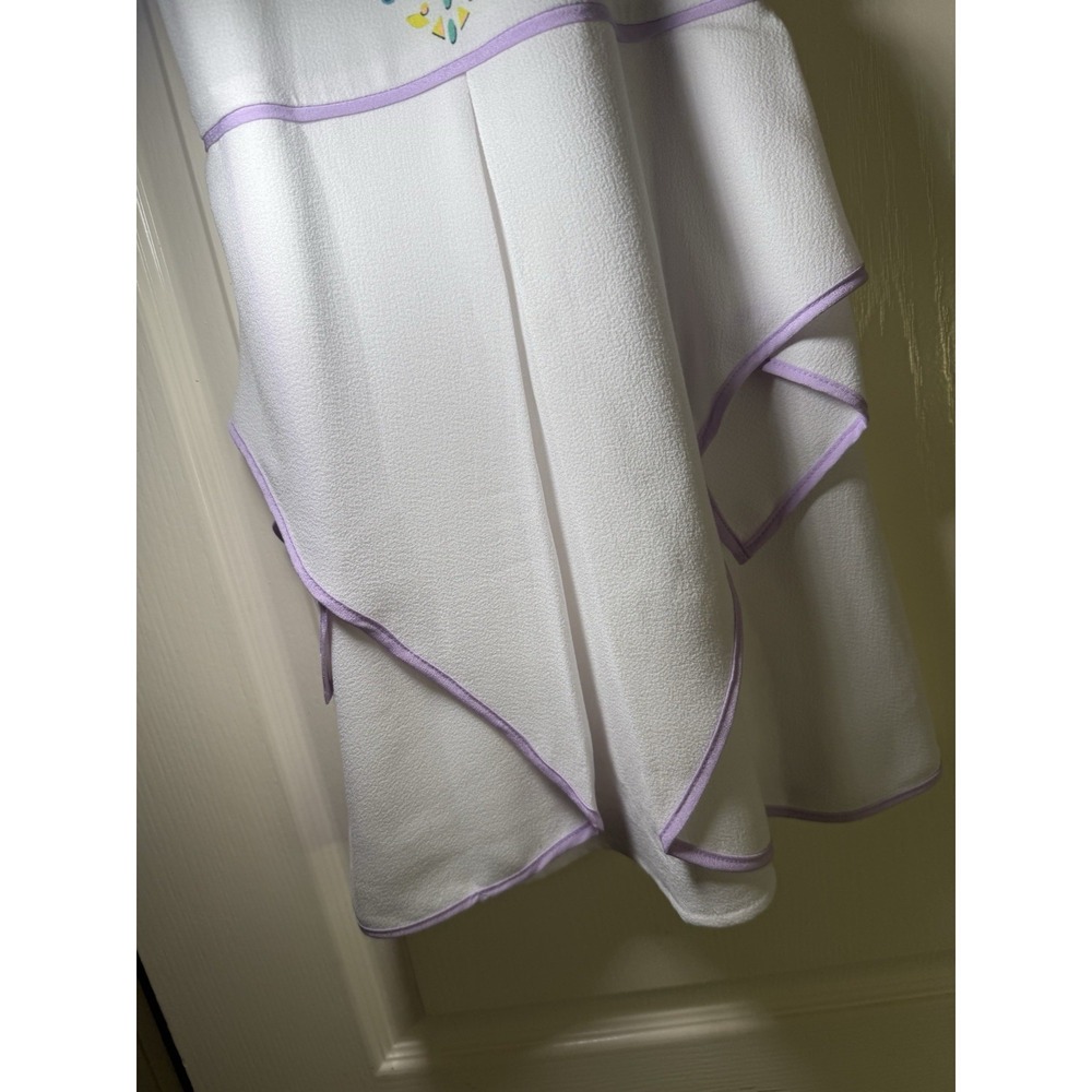 GB Girls Size 8 White Handkerchief Hem Dress Embellished Sleeveless Party Summer - Picture 8 of 10